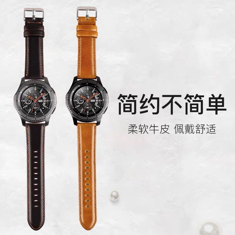 Strap kulit Fitbit Versa 2 1 Lite 23mm tali jam tangan classic 22mm samsung galaxy watch leather old