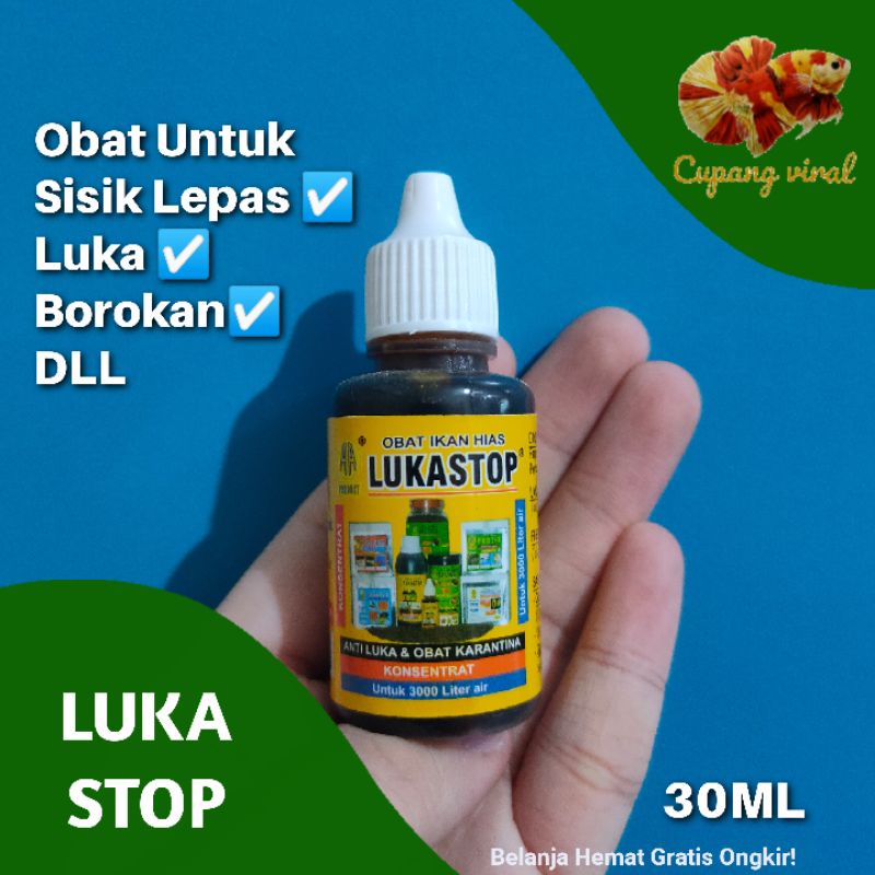 Lukastop / Obat Borok, Luka Pada Ikan (30ml)