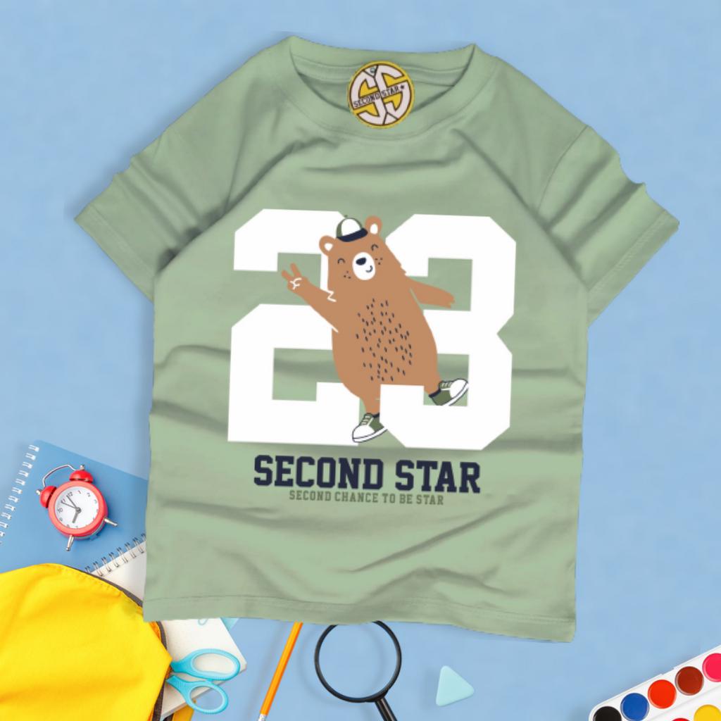 Second Star baju anak Laki-laki perempuan  Kaos oblong 1 - 12 tahun Bear