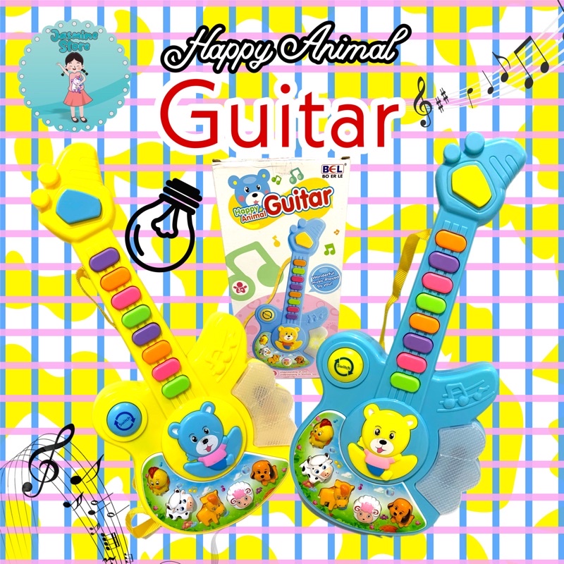 Guitar Happy Animal/Mainan Alat Musik Anak/Mainan Gitar Anak/Kado Ultah Anak/Mainan Happy Animal Guitar