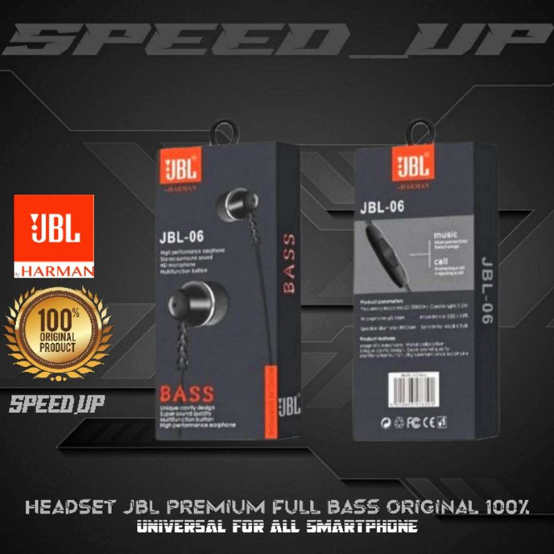 Headset JBL Powerfull Bass Premium Quality Bass Stereo Earphone Super Bass JBL 006