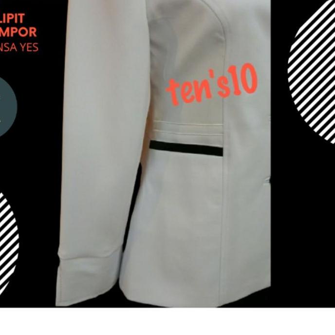 PROMO  Seragam Dinas Putih Wanita Lis Hitam Blazer Kerja Wanita Putih Jas Putih Wanita Baju Seragam 