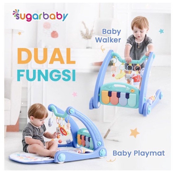 Sugar Baby 2in1 Baby Walker &amp; Playmat / Push Walker / Alat Belajar Jalan