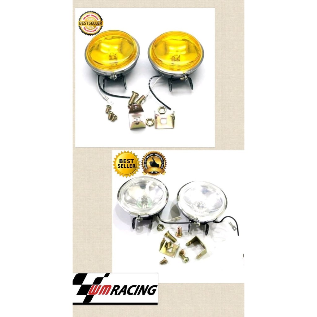 Lampu Tembak Kabut - Foglamp Bulat Universal Motor Mobil Set 2pcs  kuning