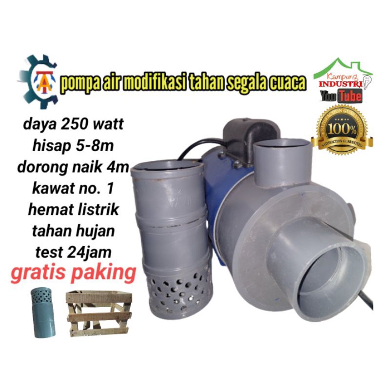 pompa air modifikasi 2 dim alkon pvc tahan hujan hemat listri
