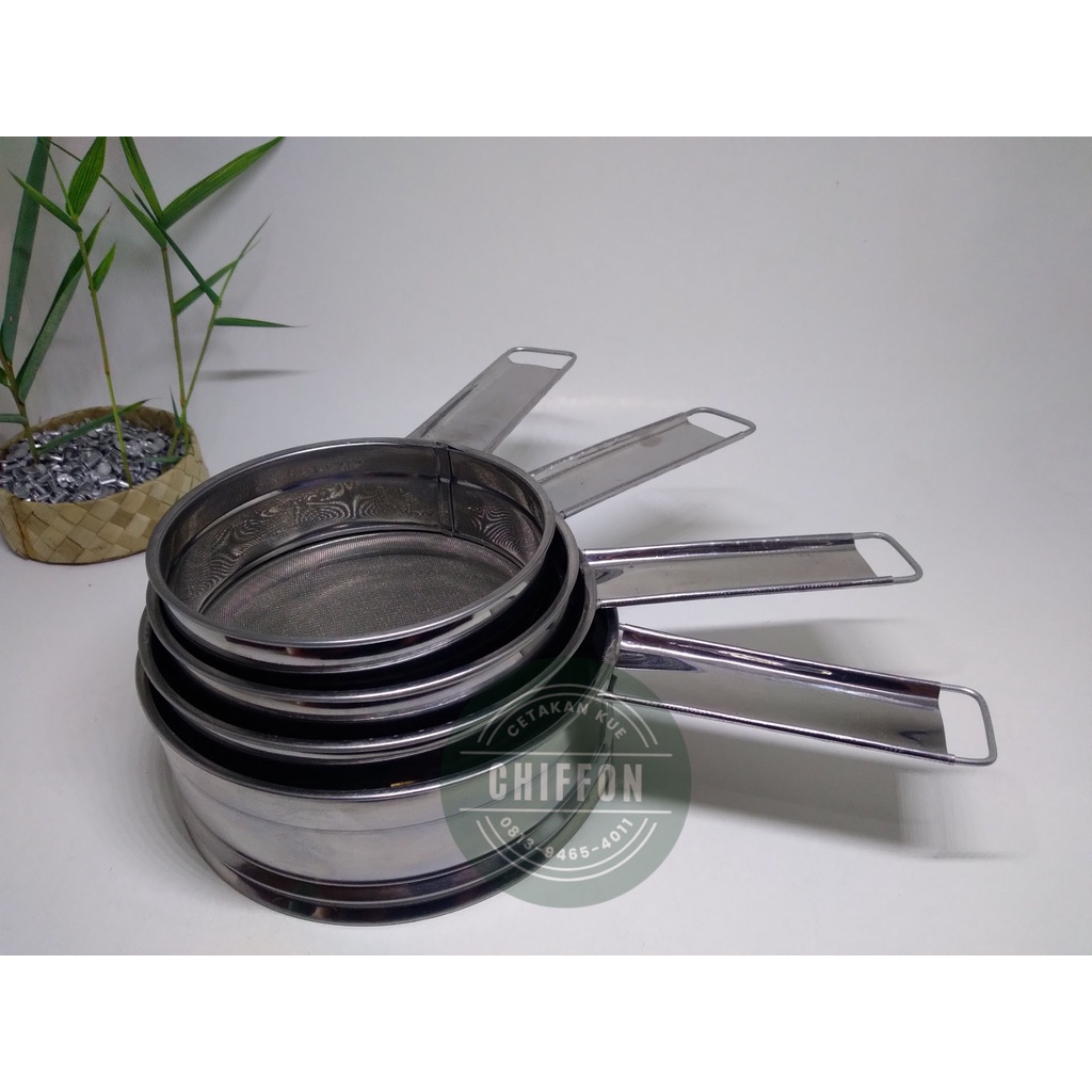 saringan ayakan tepung stainless / saringan gagang