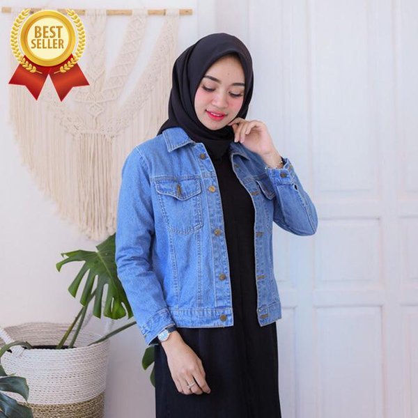 Jaket Jeans Sandwash Cewek Jaket Denim Wanita Premium