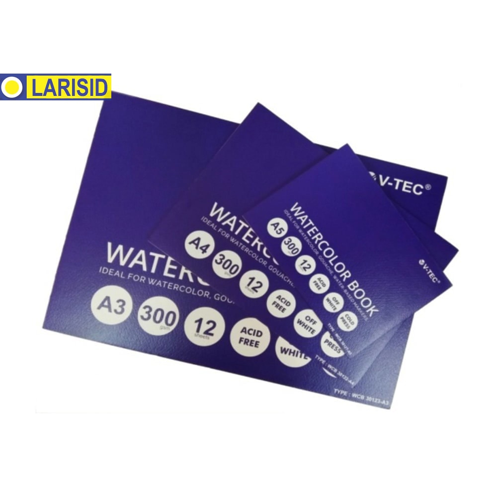 

WATER COLOR BOOK A4 WCB 30122 V-TEC 300 GSM 12 SHEET