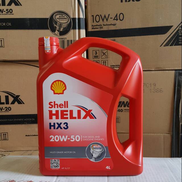 OLI MESIN MOBIL BENSIN SHELL HELIX HX3 20W-50 4 LITER