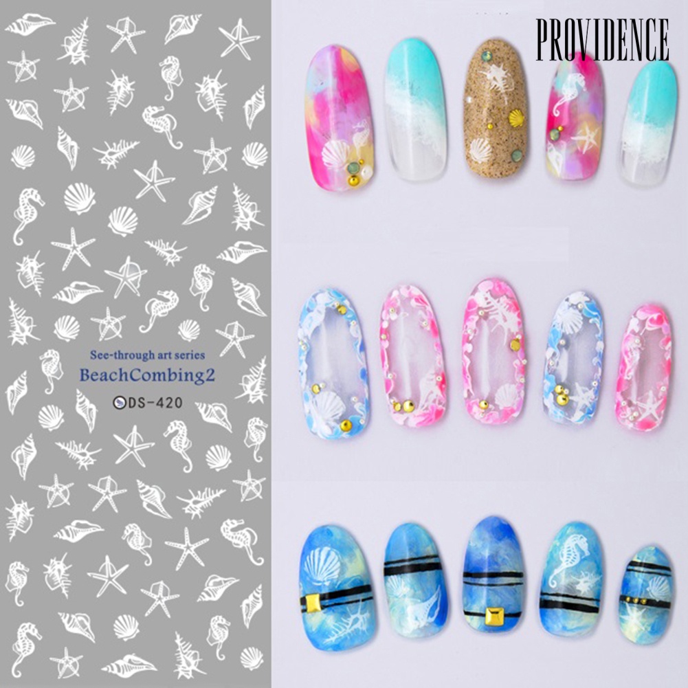 Providence Waterproof Fish Shell  Starfish Nail Sticker Full Cover Wrap DIY Adhesive Decor