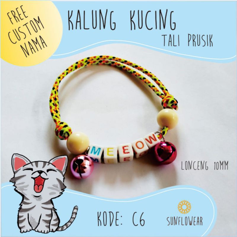 Kalung Kucing Custom / Kalung Kucing Nama / Kalung Kucing Murah