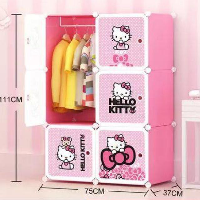 (5KG) SHENAR LEMARI PLASTIK 2X3 HELLOKITTY MURAH MERIAH / LEMARI ANAK / LEMARI HELLOKITTY / LEMARI 3 SUSUN