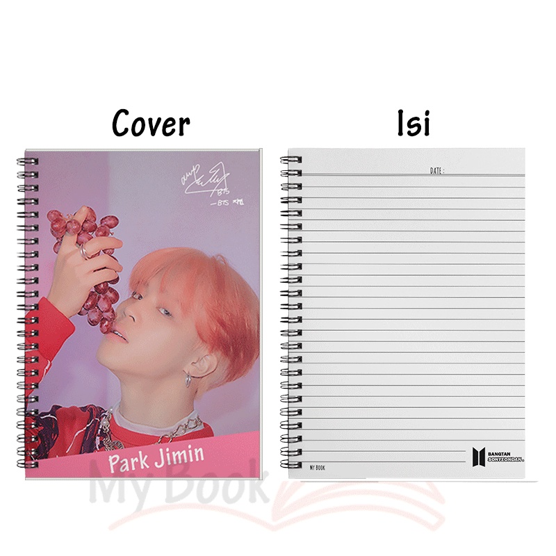 Ruled Notebook Diary Agenda Buku Catatan Bergaris A5 Kpop BTS 50 Lembar B07-Jimin