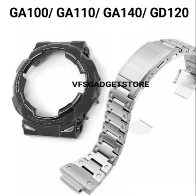 Strap metal g shock GA100 GA110 GA140 GD120 series atau type lain