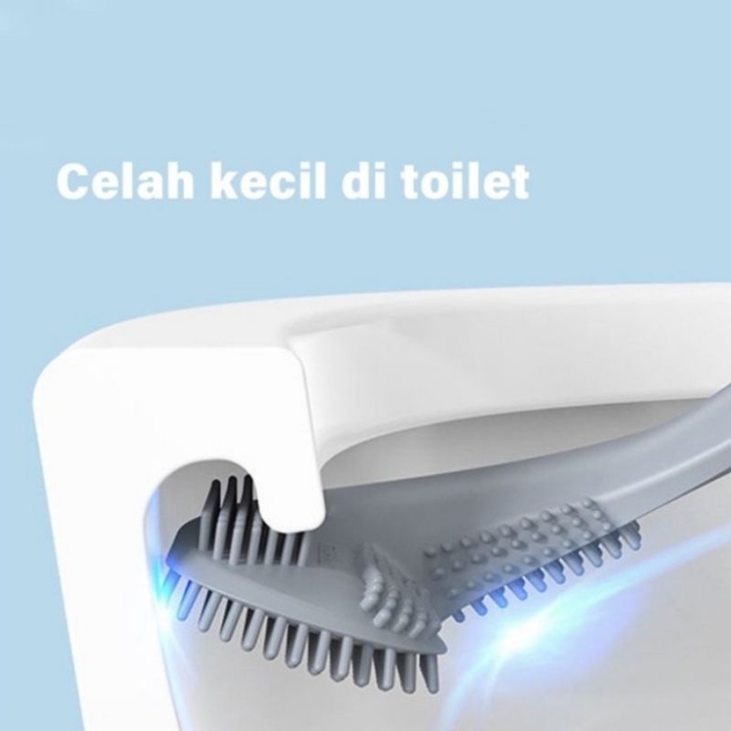 Sikat Silikon Lengkung Sikat WC Silikon Toilet Brush Golf Bathroom