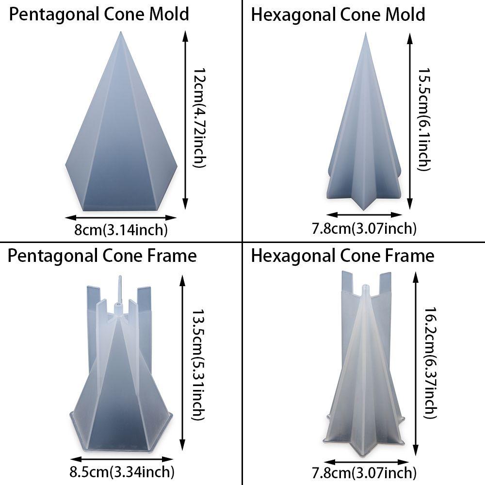 Suyo Cetakan Resin Kerucut Hexagonal Alat Membuat Perhiasan Kerajinan Hias Xmas Ornamen