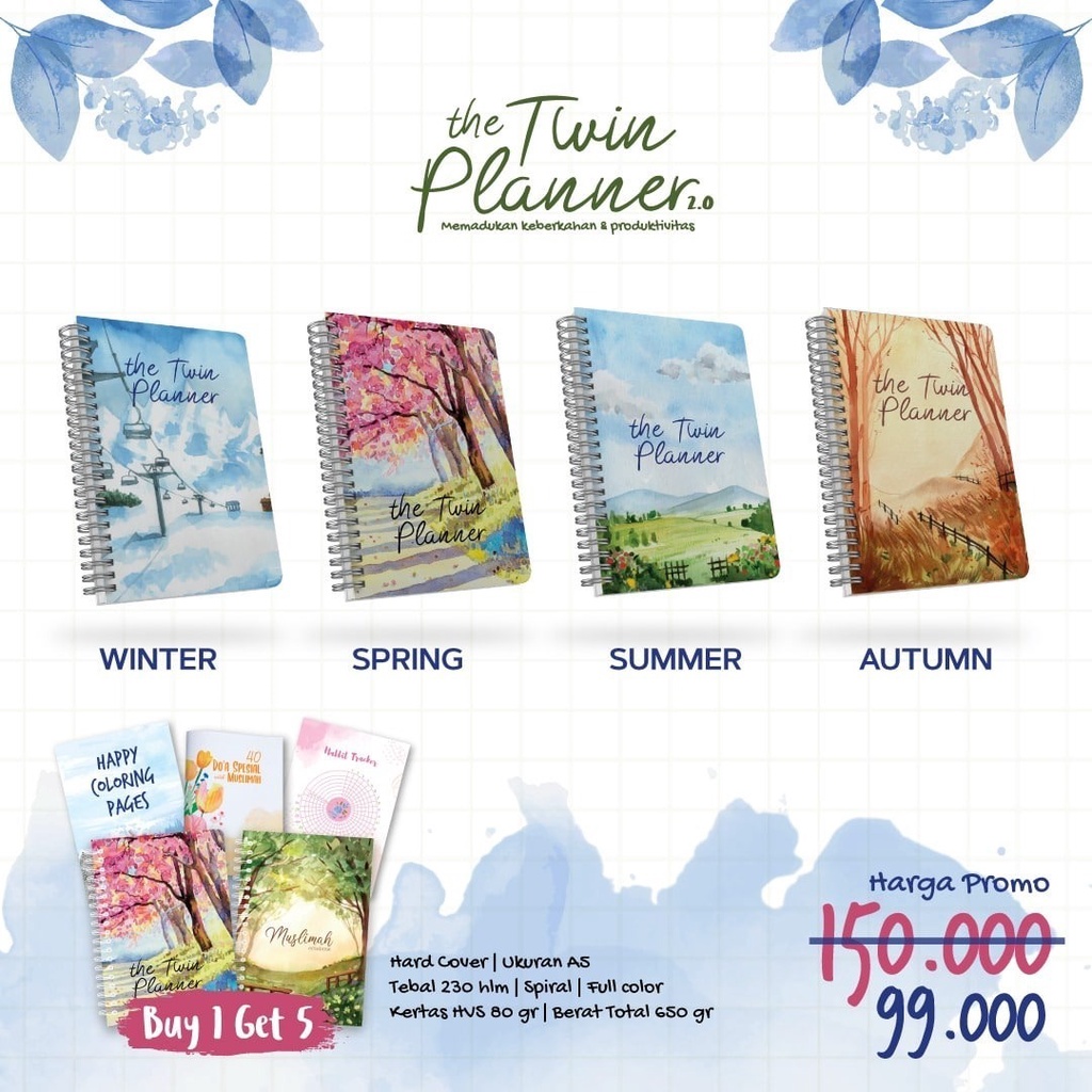 

Aqwam Twin Planner 2.0 (PRE ORDER, READY INSYAALLAH AWAL DESEMBER)