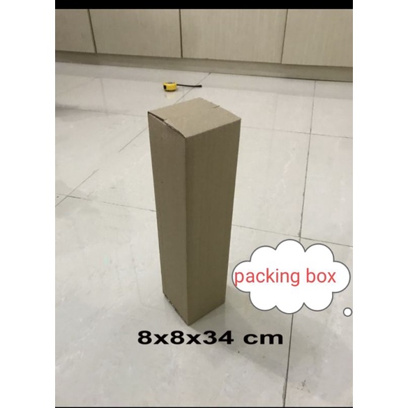 

karton/kardus uk.8x8x34cm.single wall,luar dalem polos