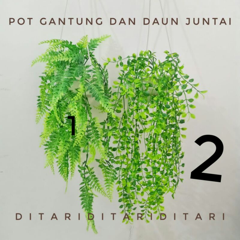BUNGA DAUN RAMBAT JUNTAI BUNGA HIAS PLASTIK DAUN ARTIFICIAL DEKORASI POT BUNGA GANTUNG