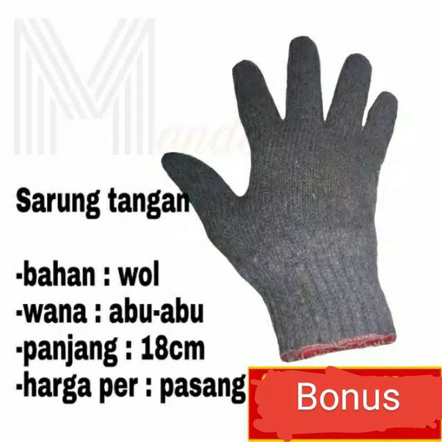 [BISA COD] PROMO BONUS Sarung tangan kulit domba panjang free glove rajut original