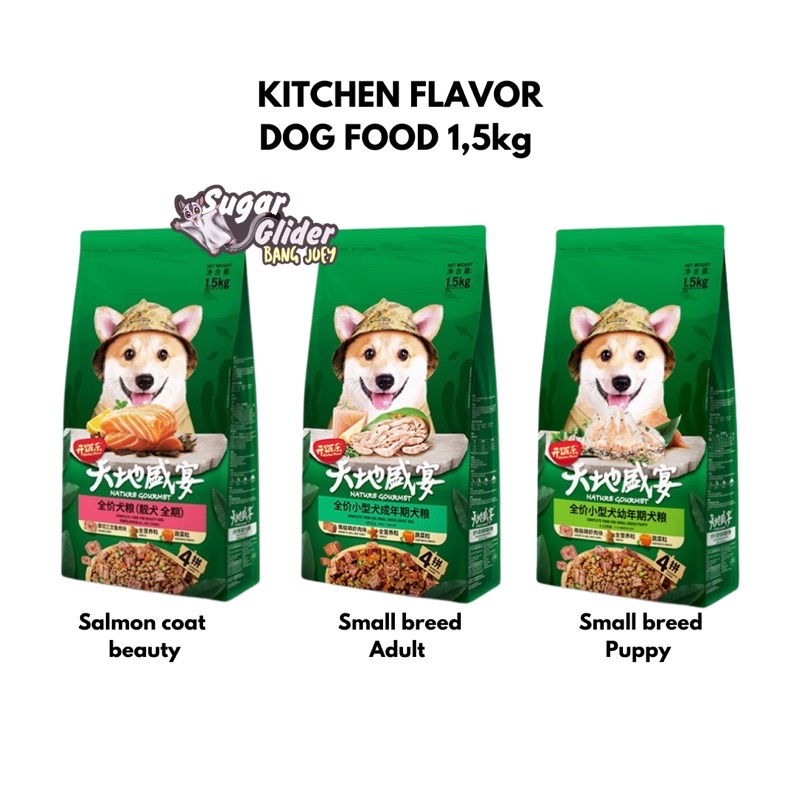 Kitchen Flavor Nature Gourmet Small Breed kf  Adult Salmon Beauty Dog Food 1.5kg Puppy silky fowl