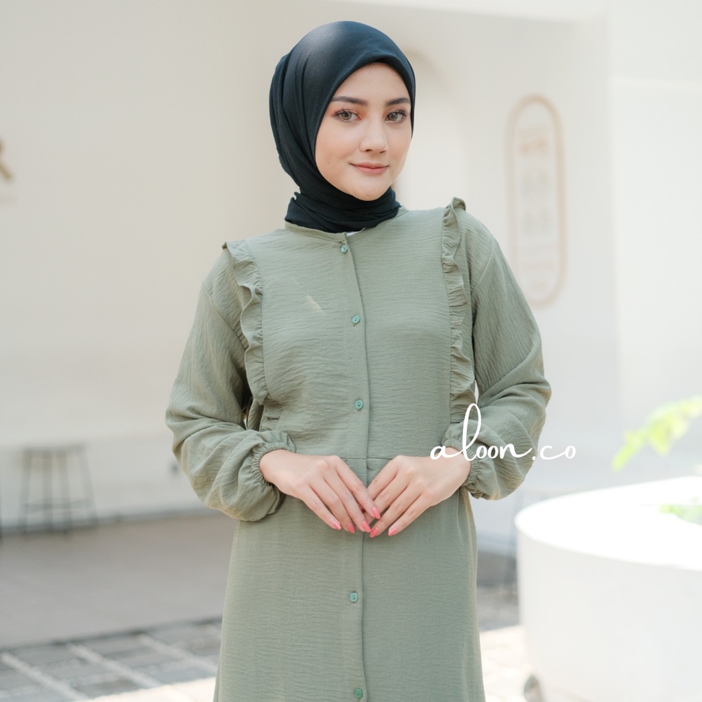 Farrania One Set Tunik Crinkle Airflow Busui Friendly – One Set Wanita Daily – Setelan Wanita Premium