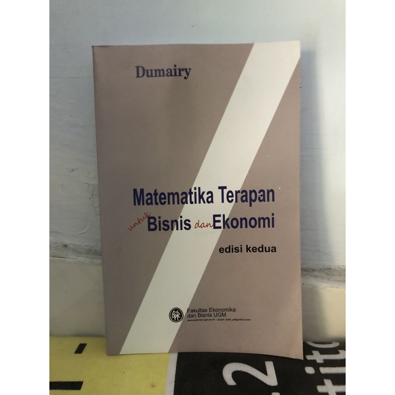 buku matematika ekonomi dan bisnis dumairy