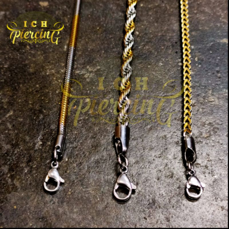 Kalung titanium pria/ kalung titanium anti karat warna kombinasi