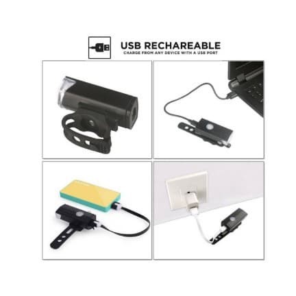 Lampu Depan Sepeda Waterproof / Lampu LED USB 3 Mode Rechargeable