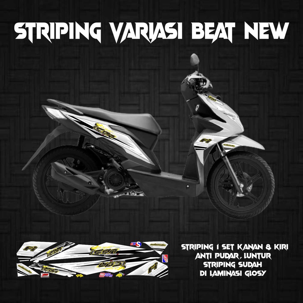 STRIPING STICKER MOTOR VARIASI BEAT NEW ICON SPOT