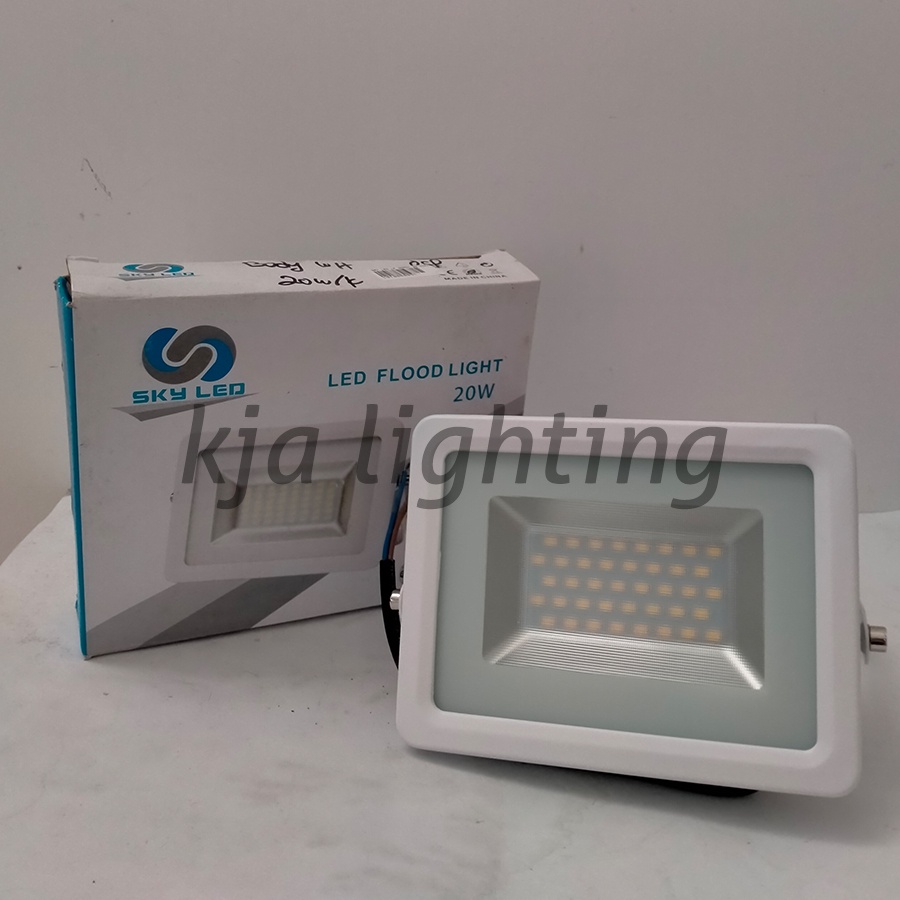 LAMPU SOROT LED 20 WATT 20W BODY PUTIH SKYLED