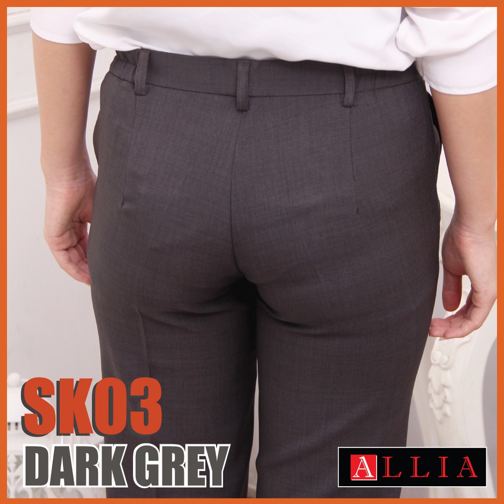 Celana Bahan Wanita SK03 Dark Grey M - 7L Celana Kerja Wanita Jumbo