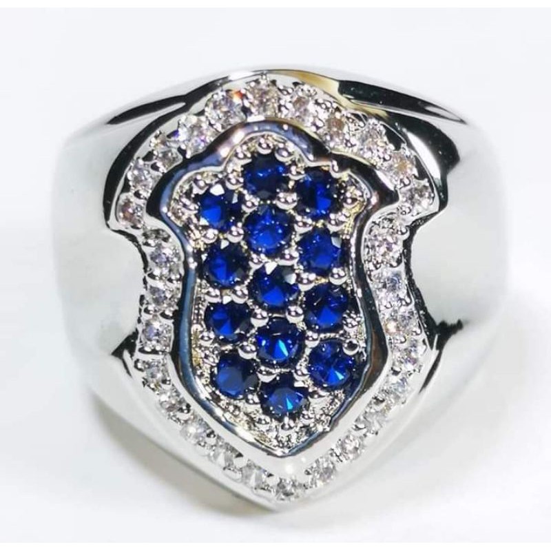 BATU BLUE SAFIR DESIGN TEROMPAH RING PERAK 926