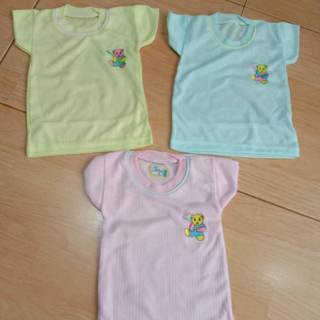 kaos oblong harian baju lengan pendek bayi Newborn 0 - 6 bulan