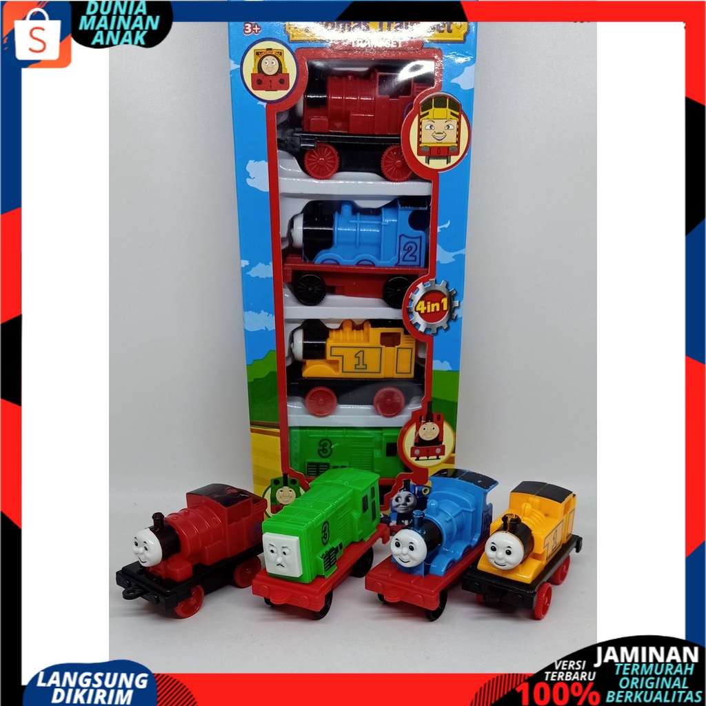 Mainan Anak Kereta Api set 4 Gerbong Thm | Train Play Set Kado Hadiah Ulang Tahun