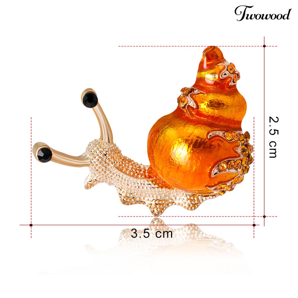 Twowood Brooch Cartoon Snail Shape Alloy Exquisite All Match Women Pin for Shirt