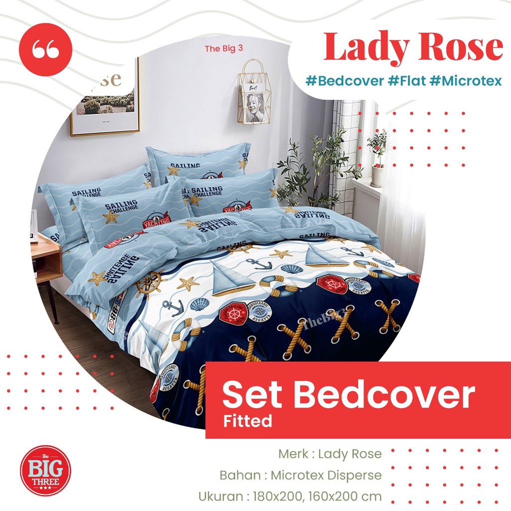 Bedcover + Sprei LADY ROSE 180x200 Kala Dalila Crimpson Charcoal Blasco Ersa Hera Liandra Gavin Carmine Crimpson Ladyrose 180 160 BC FLAT TBT