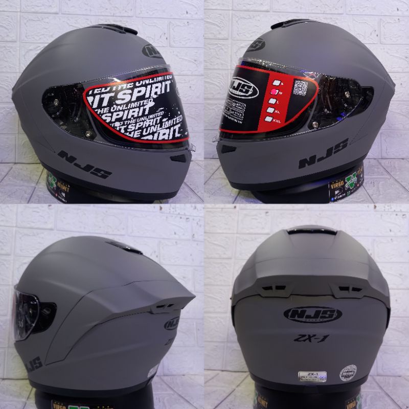 HELM NJS ZX-1 SOLID STONE GREYY DOFF NJS ZX-1
