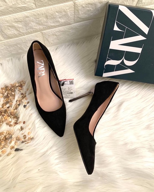 SEPATU  WANITA ZS103 SUEDE SHOES WITH METALLIC HEEL  PREMIUM IMPORT
