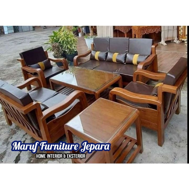 Set Sofa Tamu Minimalis Banteng 3211 + Meja + Meja Kecil