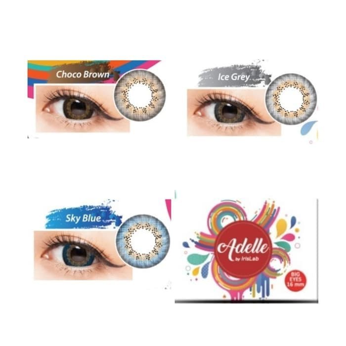 Softlens ADELLE Box DIA 16.00mm (-3.25 S/D -8.00) BIG EYES 16mm by IrisLab Minus/Lensa  Kontak/BS