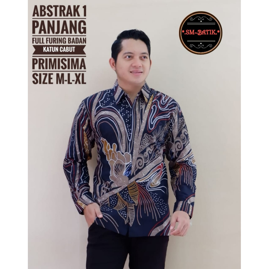 Batik ABSTRAK 1 Kemeja Batik Pria Lengan Panjang By SM Batik