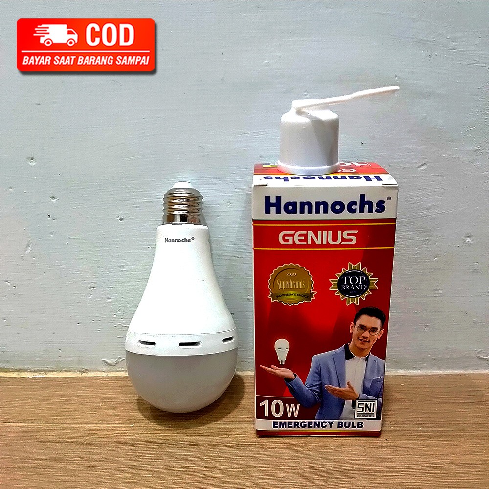HANNOCHS LAMPU LED GENIUS EMERGENCY AC DC 10 WATT