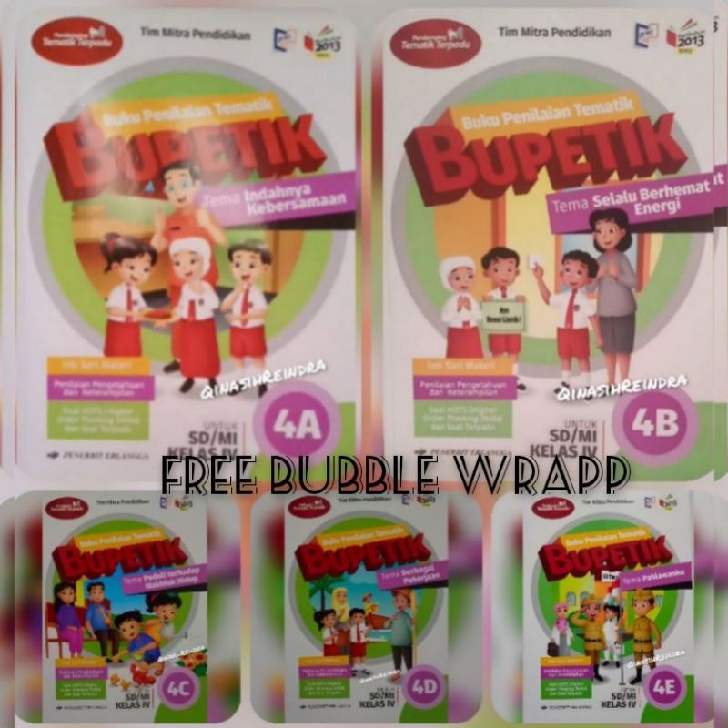 Paket Bupetik 4A-4E SD/MI kelas 4 Smstr 1 K13 revisi