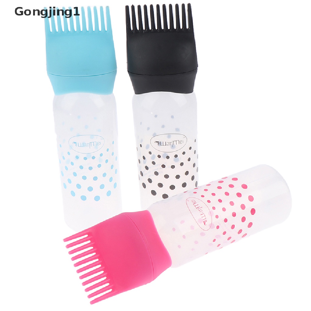 Gongjing1 Botol Aplikator Pewarna Rambut Dengan Sisir Gigi