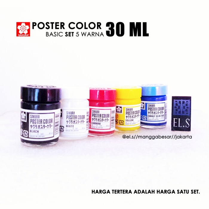 

(TERLARIS) Sakura Poster Color 30 ml Set 5 Warna Basic