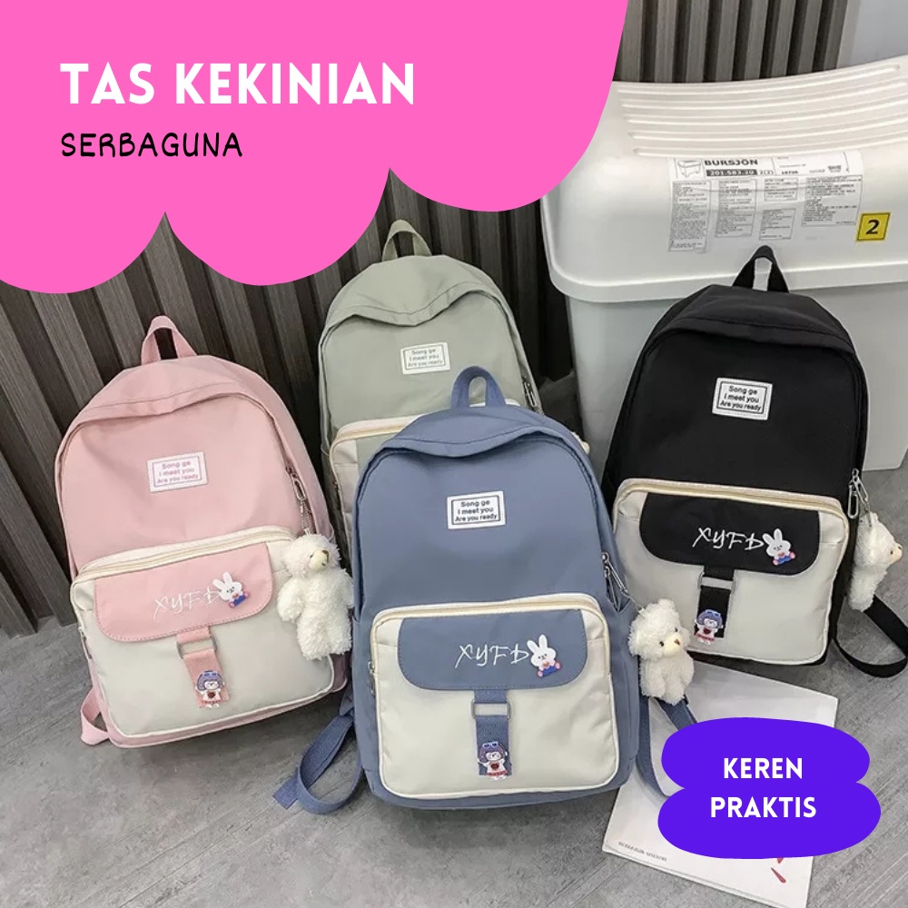 [Promo - COD] Tas Ransel Pungung / Backpack /  Gendong Sekolah Anak Perempuan Remaja Wanita Dewasa M