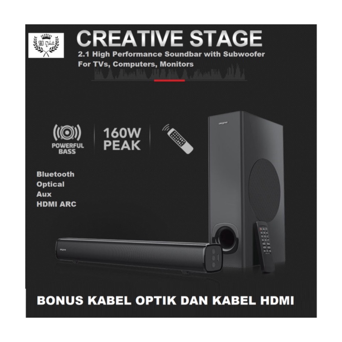 Dijual Speaker Creative Stage 2.1 Soundbar Premium Sound Bluetooth 160 Watt Limited