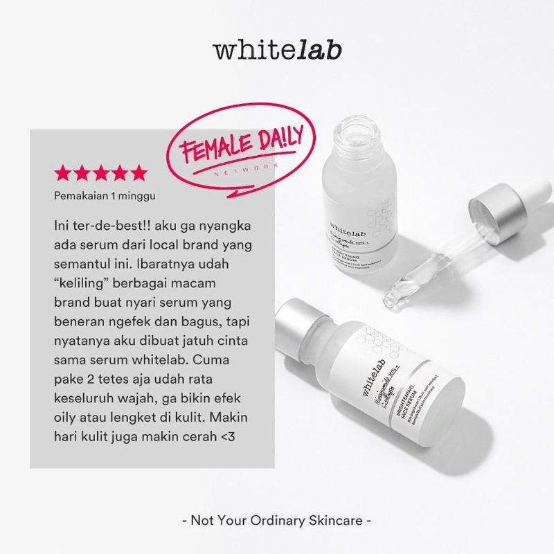 [FREE GIFT] WHITELAB FACE SERUM 20ML | WHITELAB FACE TONER BRIGHTENING 100ML