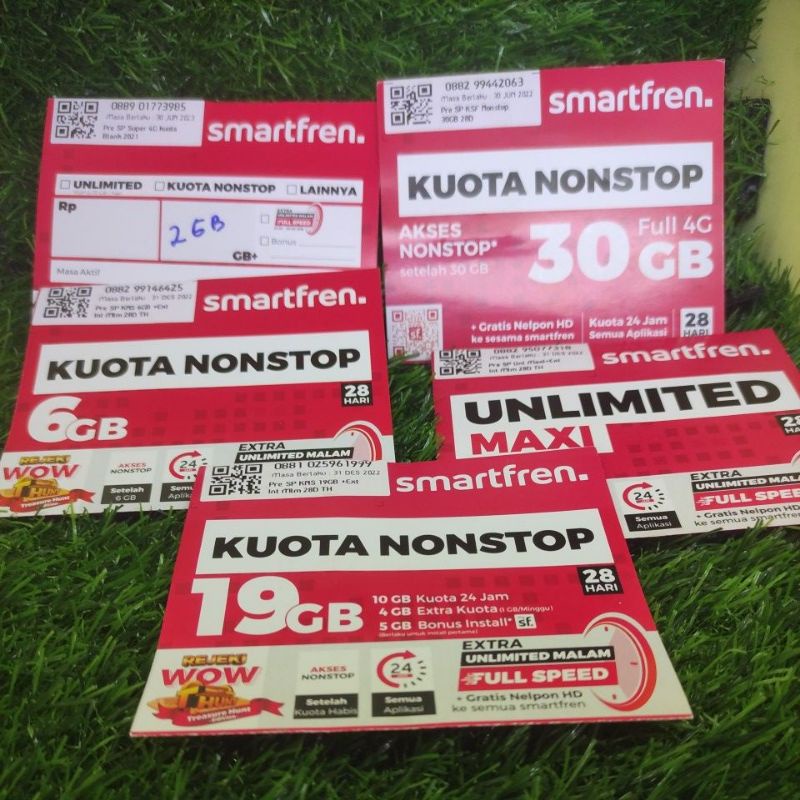 kartu perdana Smartfren kuota quota nonstop 6g 2gb 30gb 19gb unlimited maxi